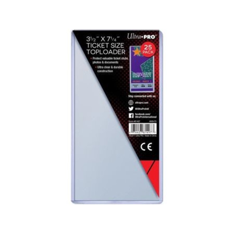 Ultra Pro - Top Loaders - 3-1/2" x 7-1/4" (88.9 mm x 184.15 mm) - Ticket Sized
