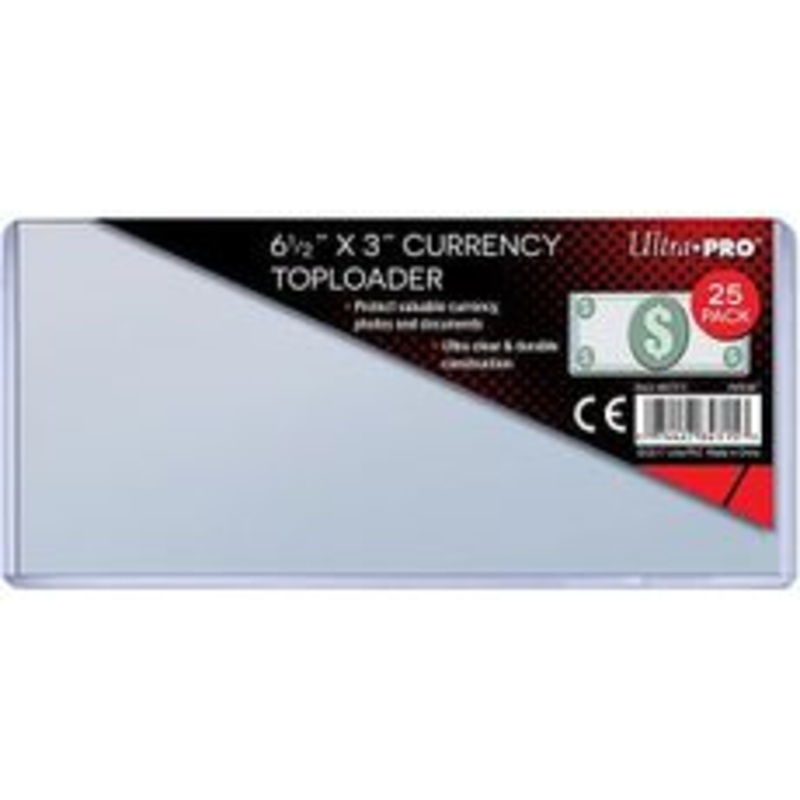 Ultra Pro - Top Loaders - 6-1/2" x 3" (165.1 mm x 76.2 mm) - Currency Size