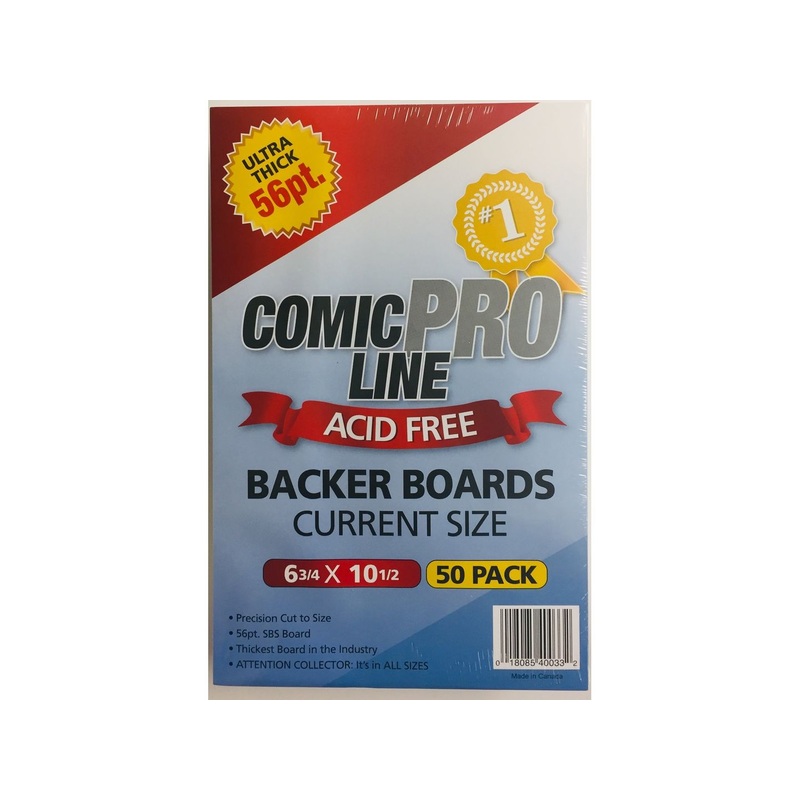 Comic Pro Line - Current Backer Boards - Acid Free - Ultra Thick 56pt - 6 3/4 x 10 1/2 - Package of 50