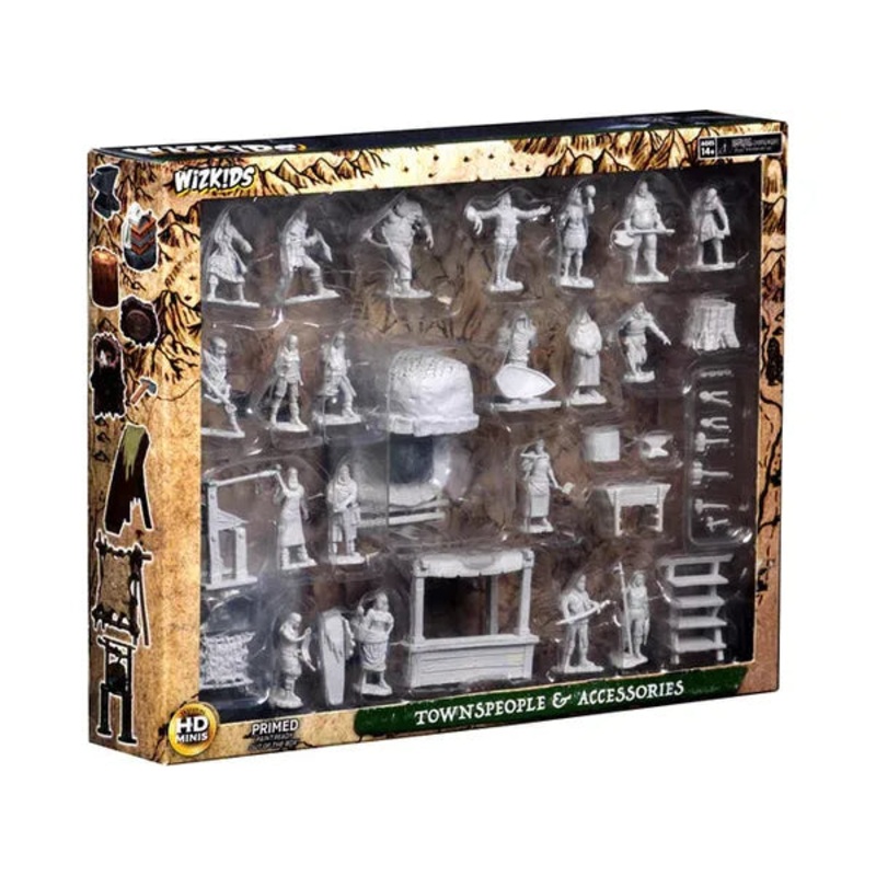 Wizkids - Unpainted Miniatures - Deep Cuts - Townspeople And Accessories - 73698