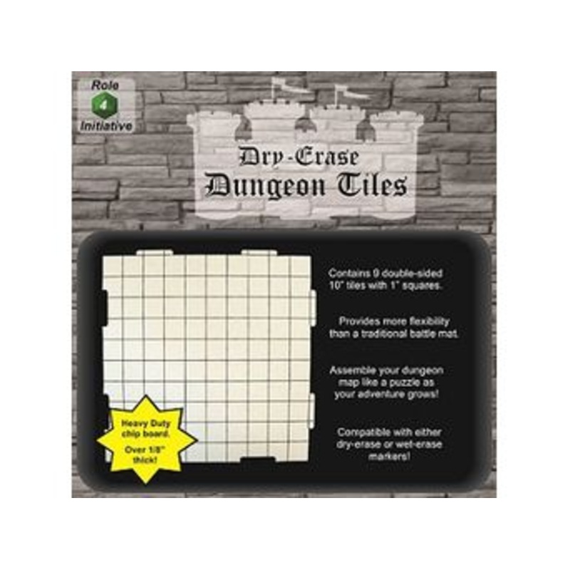 Role 4 Initiative - Dry-Erase Dungeon Tiles - 9 10-Inch Tiles