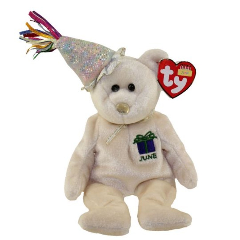 TY Beanie Baby - June the Teddy Birthday Bear