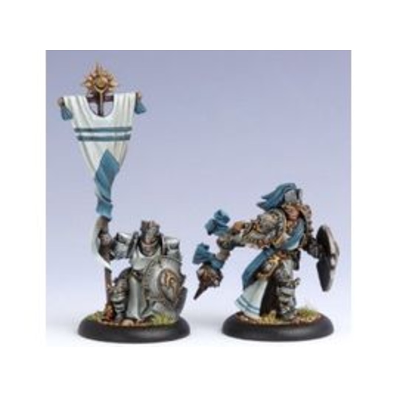 Privateer Press - Warmachine - Cygnar - Precursor Knights Officer and Bearer - Cygnar Allies - PIP 42009