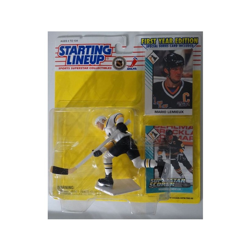 Kenner - Starting Lineup - 1993 - NHL Mario Lemieux - Figure/Collector Card