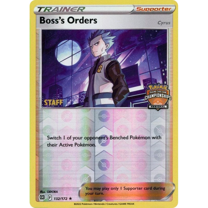 Boss's Orders (132/172) (Regional Championship Promo) (Staff) [Sword & Shield: Brilliant Stars]