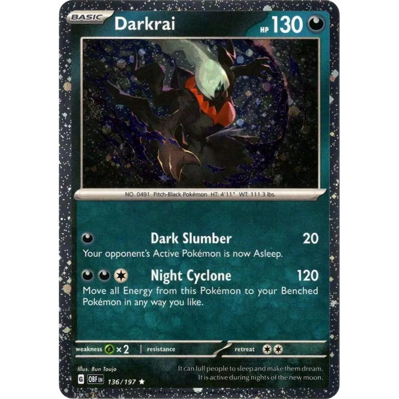 Darkrai (136/197) (Cosmos Holo) [Scarlet & Violet: Obsidian Flames]