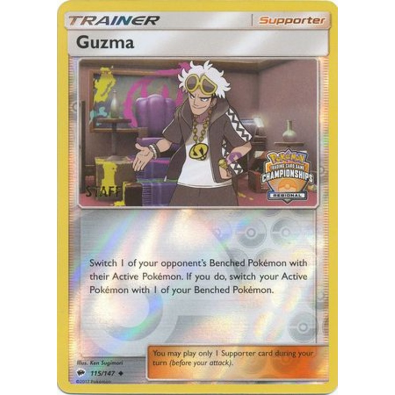 Guzma (115/147) (League Promo) (Staff) [Sun & Moon: Burning Shadows]