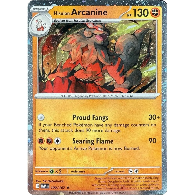 Hisuian Arcanine (100/167) (Cosmos Holo) [Scarlet & Violet: Twilight Masquerade]