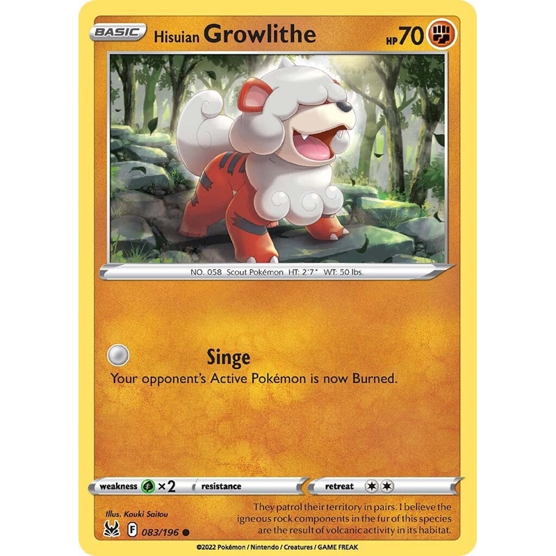 Hisuian Growlithe (083/196) [Sword & Shield: Lost Origin]