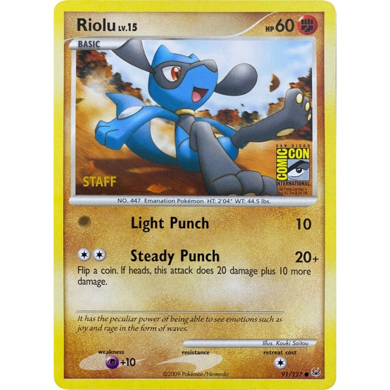 Riolu (91/127) (SDCC 2009) (Staff) [Platinum: Base Set]