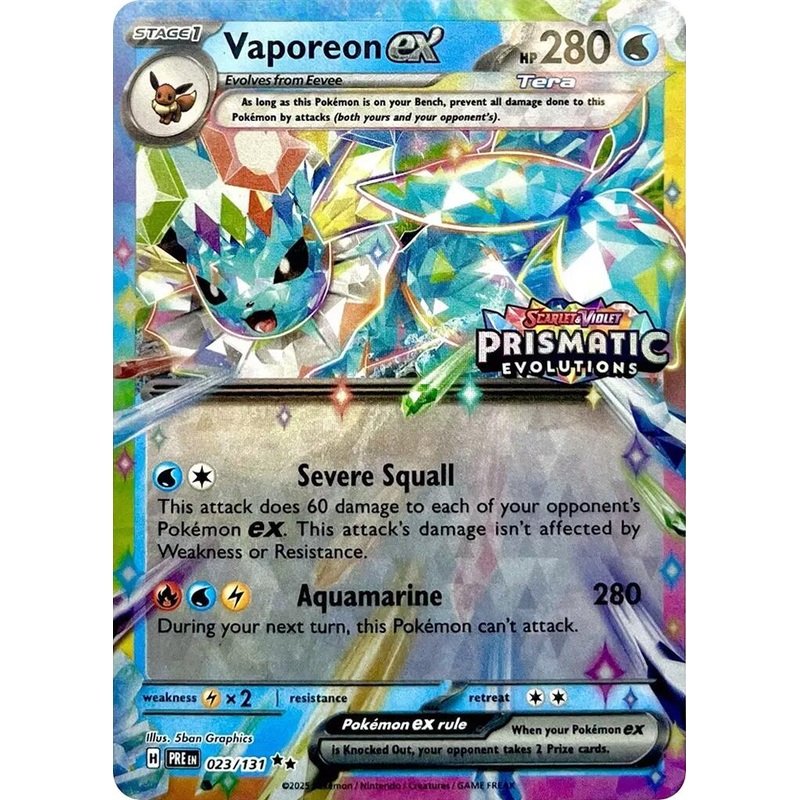 Vaporeon ex (023/131) (Prismatic Evolutions Stamp) [Scarlet & Violet: Prismatic Evolutions]