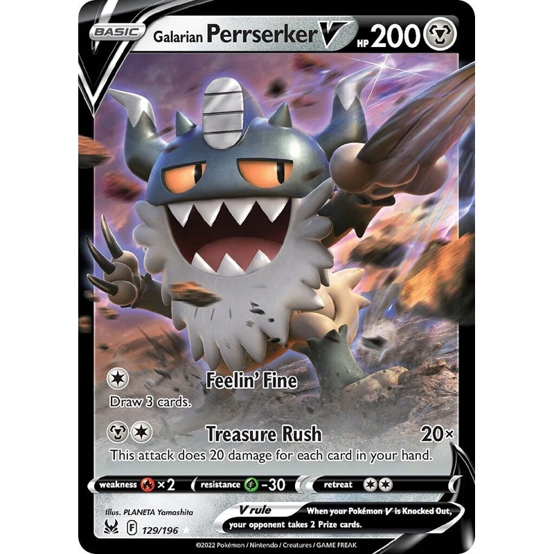 Galarian Perrserker V (129/196) [Sword & Shield: Lost Origin]