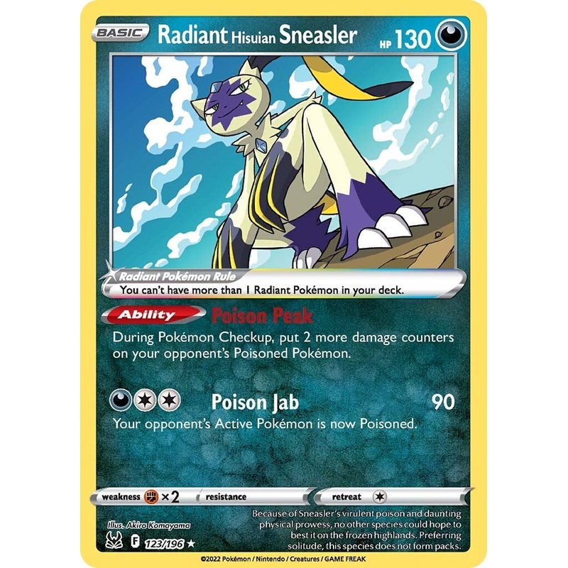 Radiant Hisuian Sneasler (123/196) [Sword & Shield: Lost Origin]