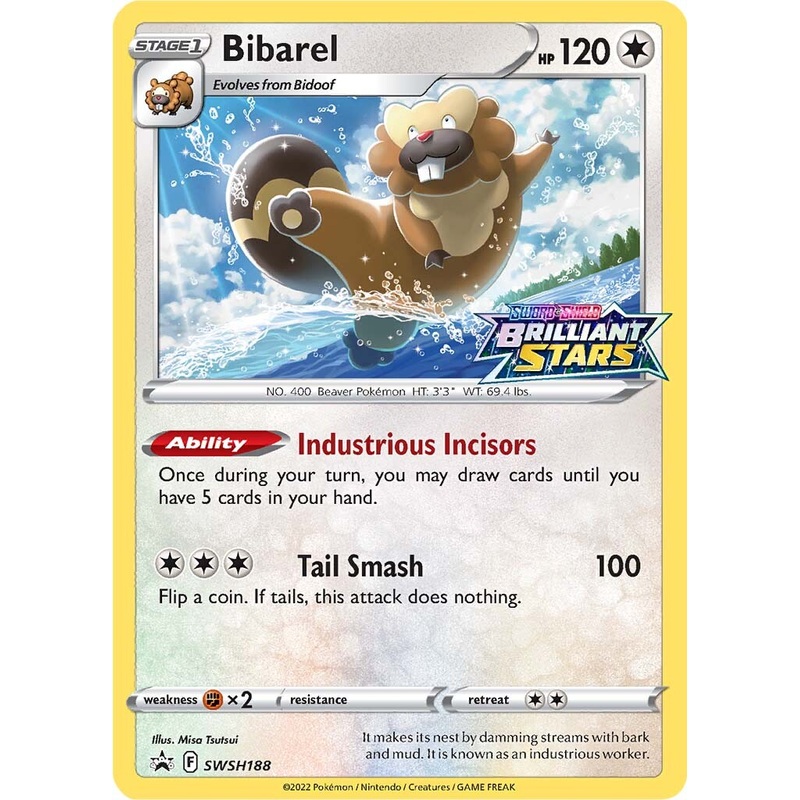 Bibarel (SWSH188) (Prerelease Promo) [Sword & Shield: Black Star Promos]