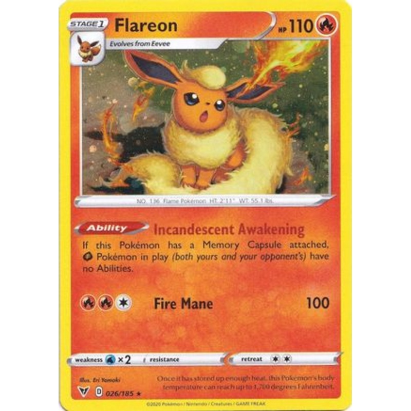 Flareon (026/185) (Cosmos Holo) [Sword & Shield: Vivid Voltage]
