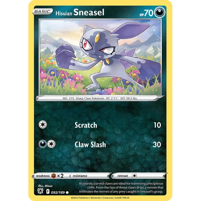 Hisuian Sneasel (092/189) (Theme Deck Exclusive) [Sword & Shield: Astral Radiance]