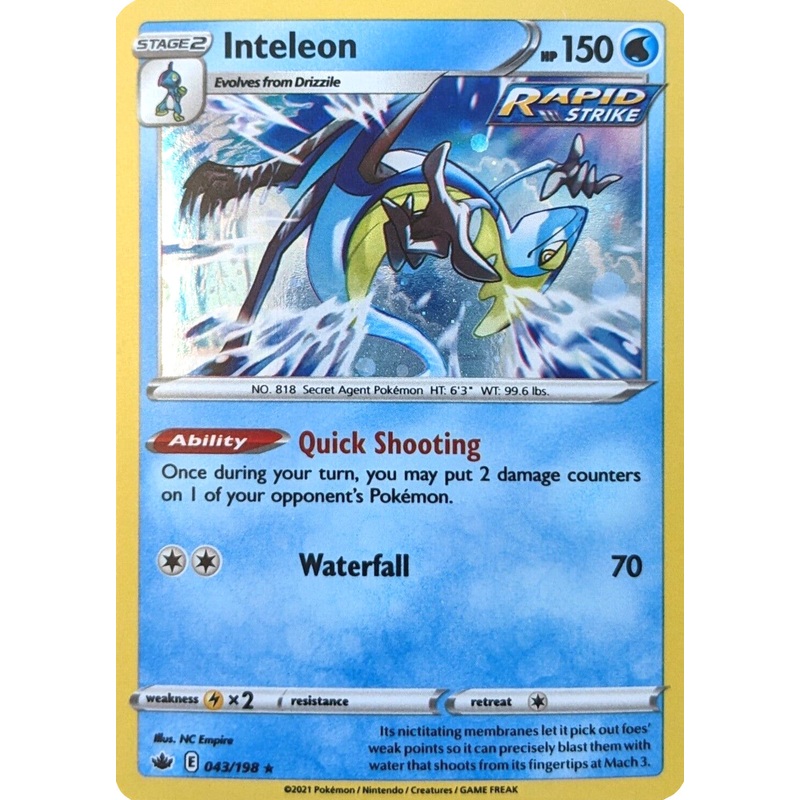Inteleon (043/198) (Cosmos Holo) [Sword & Shield: Chilling Reign]