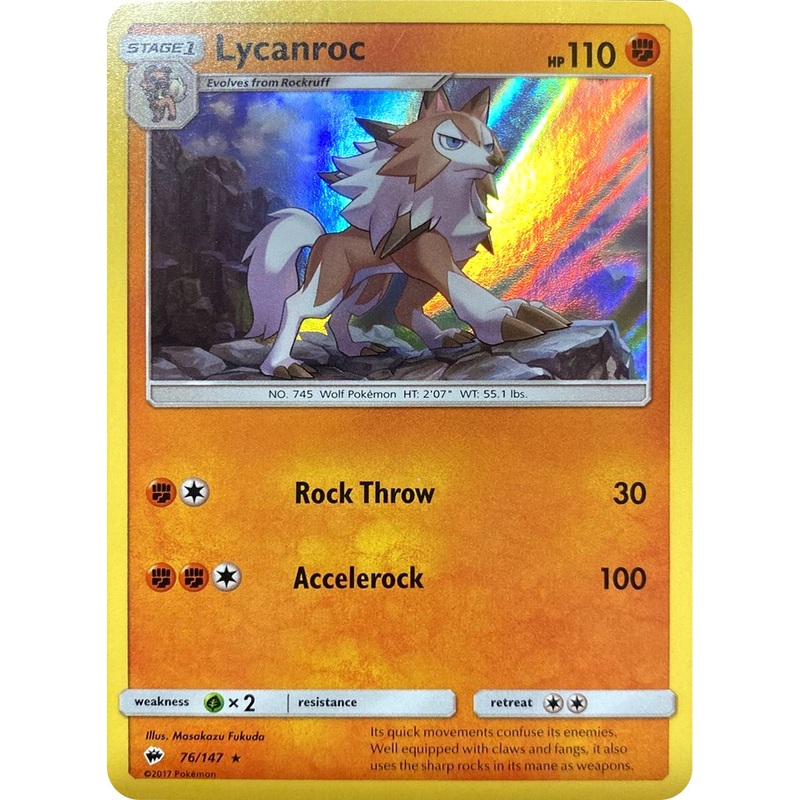 Lycanroc (76/147) (Water Web Holo) [Sun & Moon: Burning Shadows]