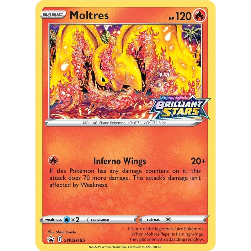 Moltres (SWSH185) (Prerelease Promo) [Sword & Shield: Black Star Promos]