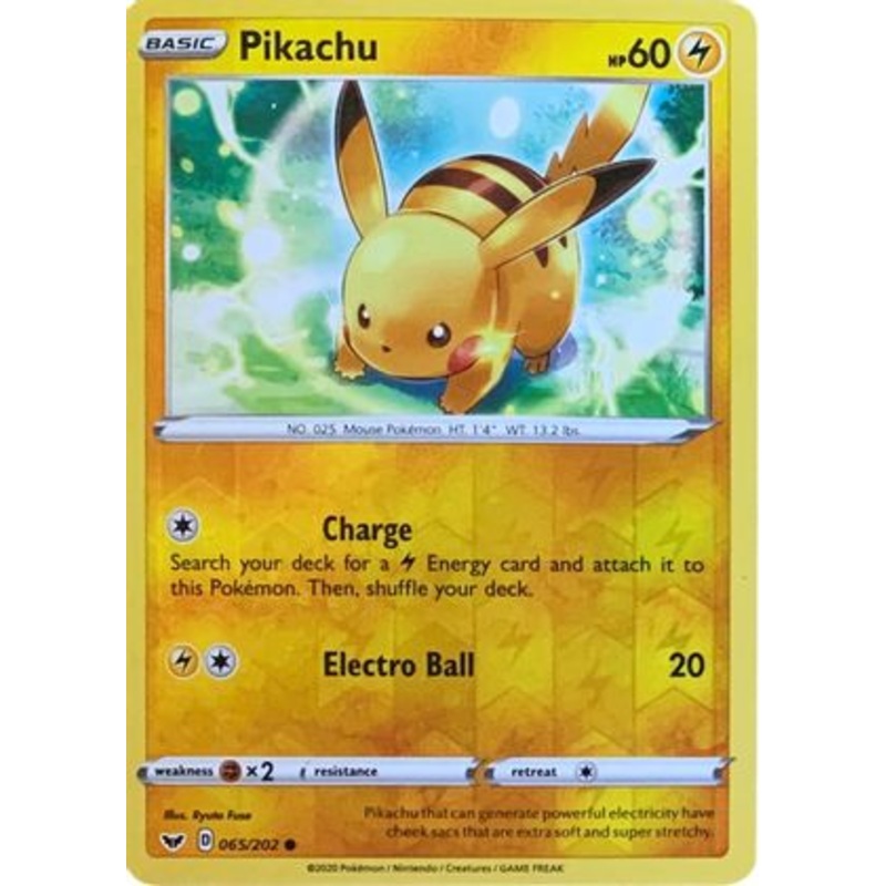 Pikachu (065/202) (Reverse Cosmos Holo) [Sword & Shield: Base Set]