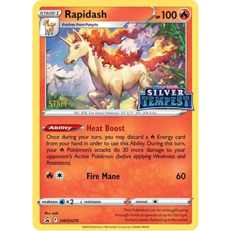 Rapidash (SWSH270) (Prerelease) (Staff) [Sword & Shield: Black Star Promos]