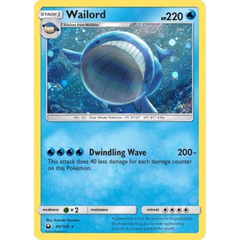 Wailord (40/168) (Cosmos Holo) [Sun & Moon: Celestial Storm]
