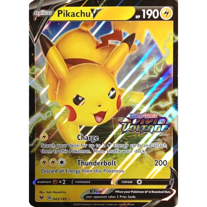 Pikachu V (043/185) (Vivid Voltage Stamp) [Sword & Shield: Vivid Voltage]
