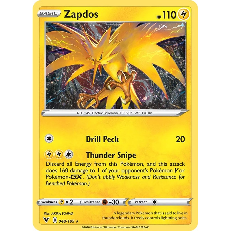 Zapdos (048/185) (Cosmos Holo) [Sword & Shield: Vivid Voltage]
