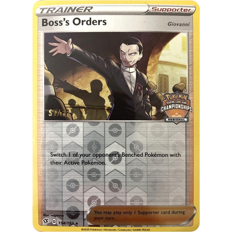 Boss's Orders (154/192) (Staff Regional Championships) [League & Championship Cards]