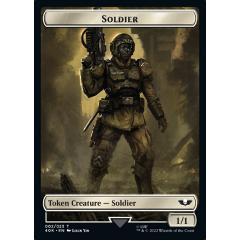 Soldier (002) // Space Marine Devastator Double-Sided Token (Surge Foil) [Warhammer 40,000 Tokens]