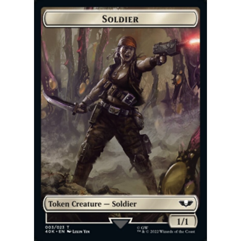 Soldier (003) // Sicarian Infiltrator Double-Sided Token (Surge Foil) [Warhammer 40,000 Tokens]