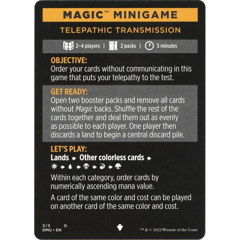 Telepathic Transmission (Magic Minigame) [Dominaria United Minigame]