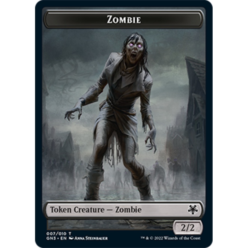 Zombie // Treasure Double-Sided Token [Game Night: Free-for-All Tokens]