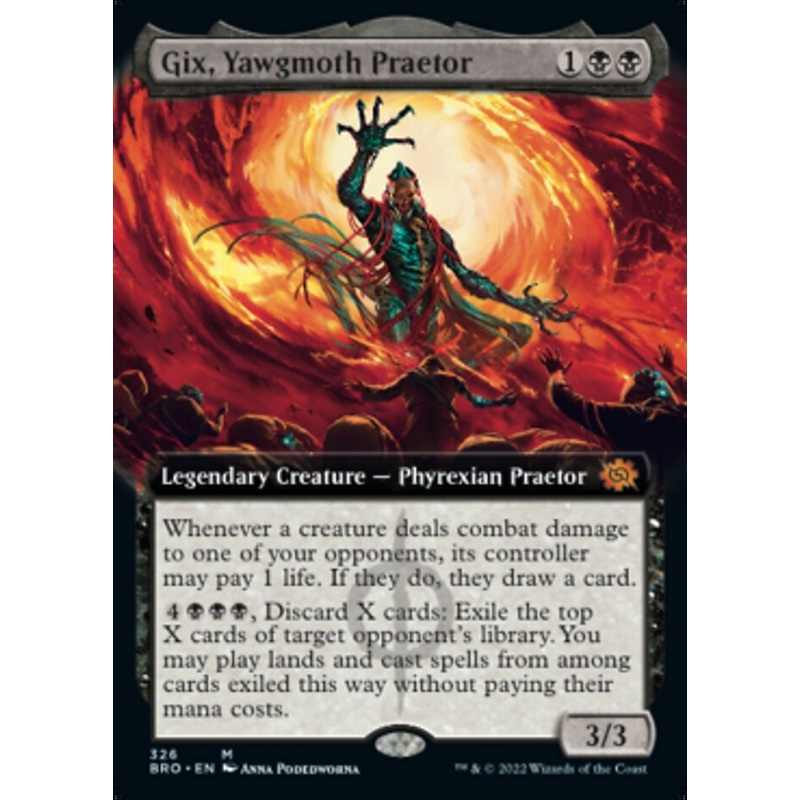 Gix, Yawgmoth Praetor (Extended Art) [The Brothers' War]