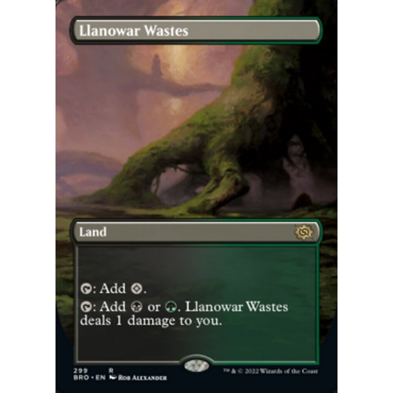 Llanowar Wastes (Borderless Alternate Art) [The Brothers' War]