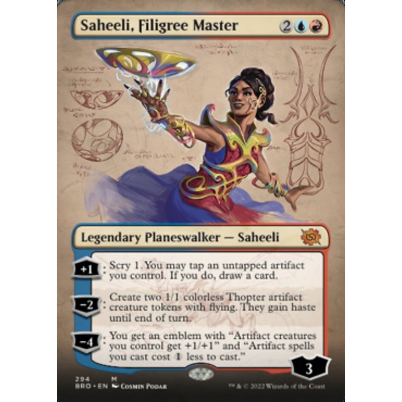 Saheeli, Filigree Master (Borderless Alternate Art) [The Brothers' War]