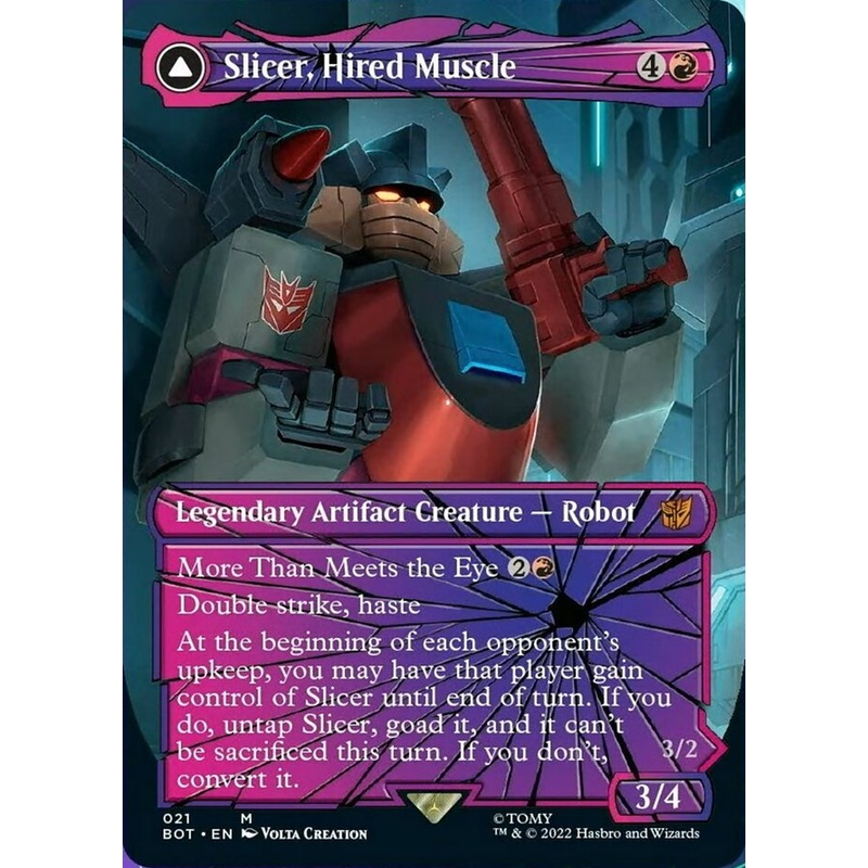 Slicer, Hired Muscle // Slicer, High-Speed Antagonist (Shattered Glass) [Transformers]