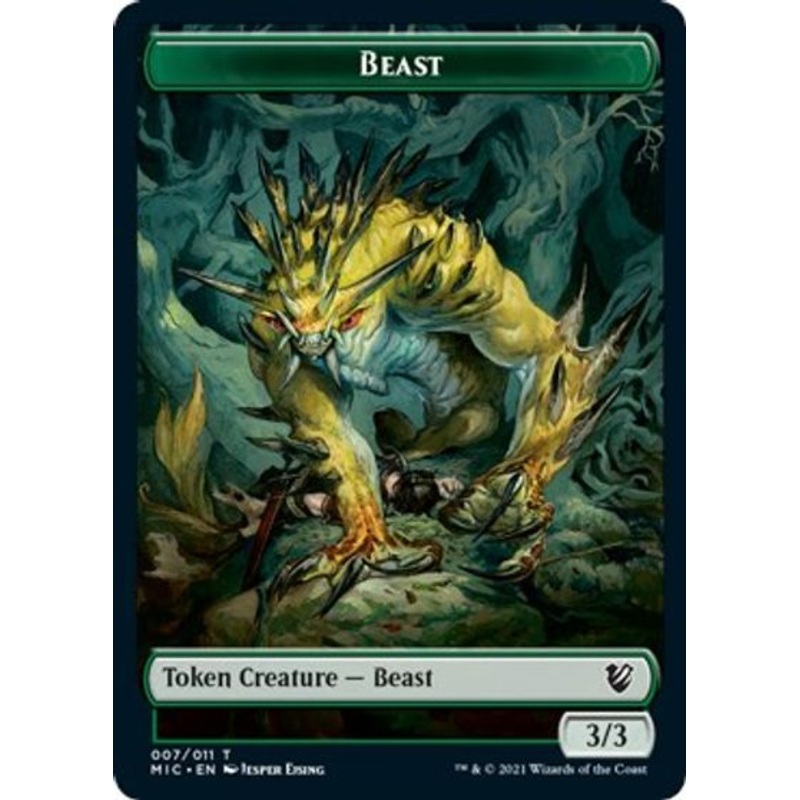 Beast (007) // Spider Double-Sided Token [Innistrad: Midnight Hunt Commander Tokens]