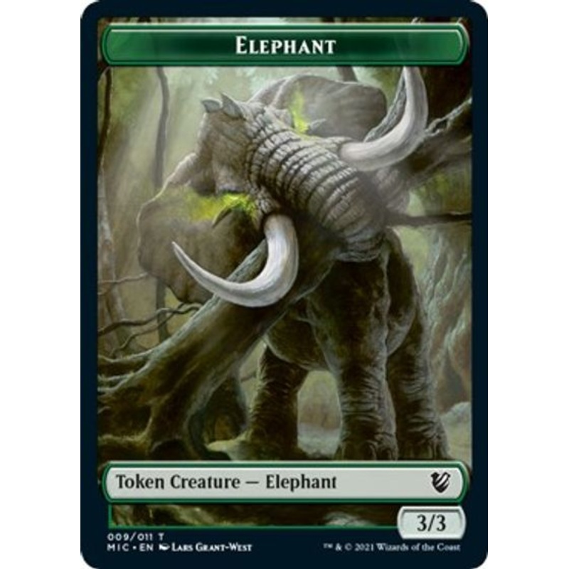 Elephant // Spirit Double-Sided Token [Innistrad: Midnight Hunt Commander Tokens]