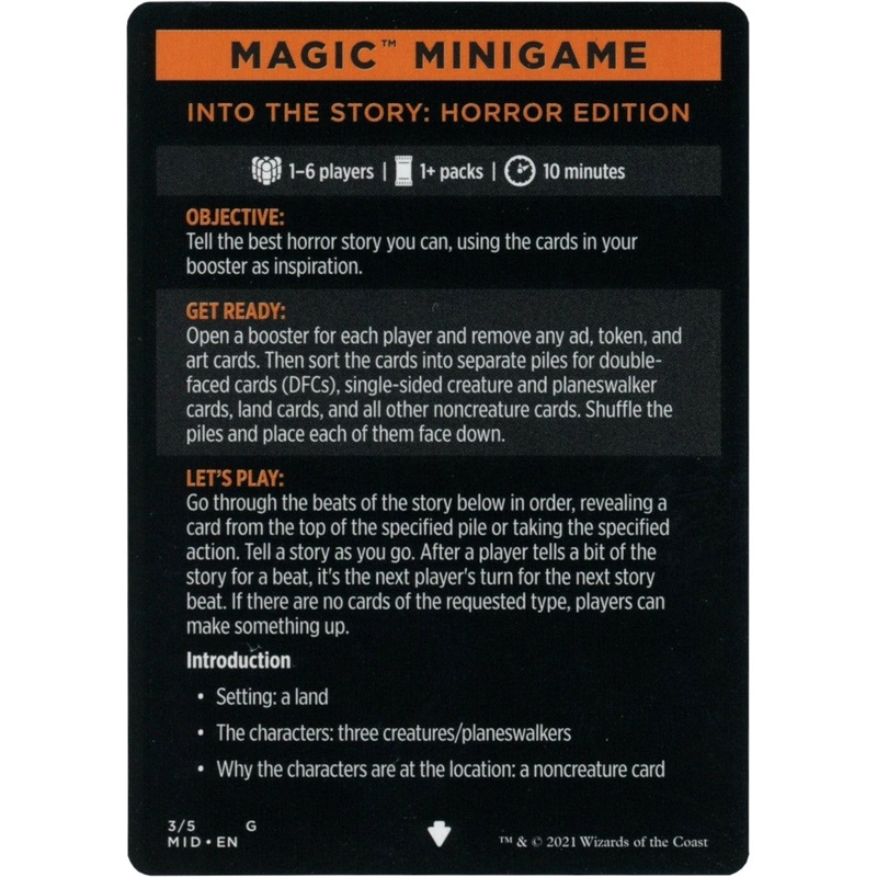Into the Story: Horror Edition (Magic Minigame) [Innistrad: Midnight Hunt Minigame]