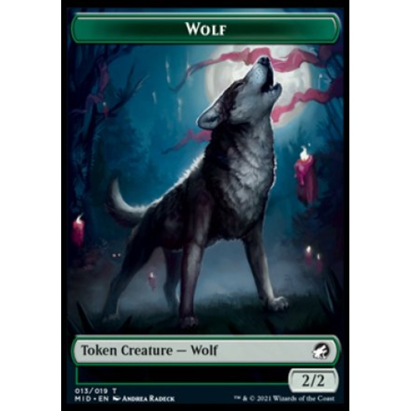 Wolf // Knight Double-Sided Token [Innistrad: Midnight Hunt Commander Tokens]