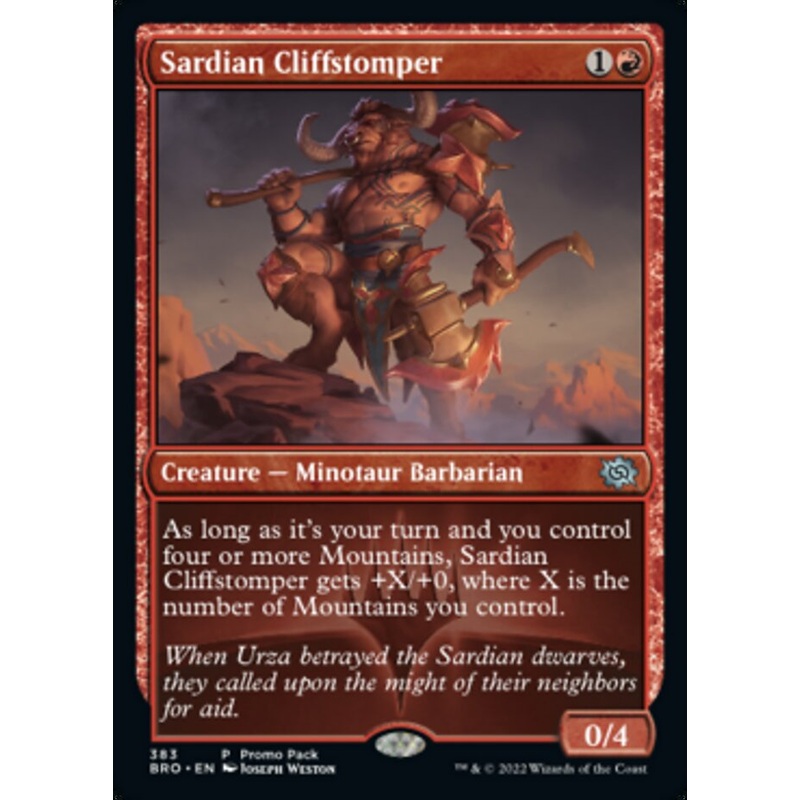 Sardian Cliffstomper (Promo Pack) [The Brothers' War Promos]