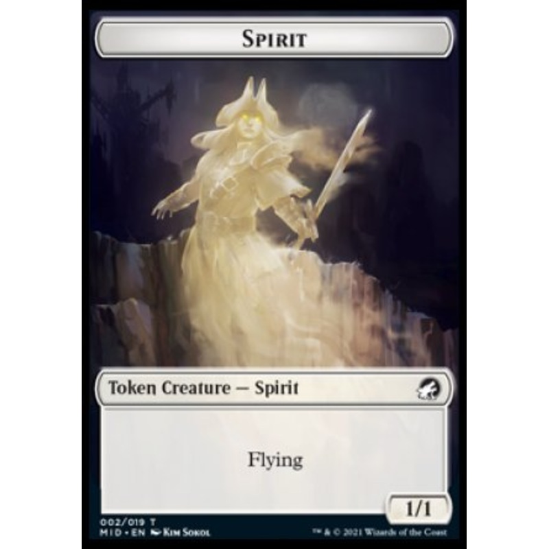 Spirit // Snake Double-Sided Token [Innistrad: Midnight Hunt Commander Tokens]
