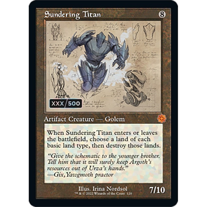 Sundering Titan (Retro Schematic) (Serialized) [The Brothers' War Retro Artifacts]