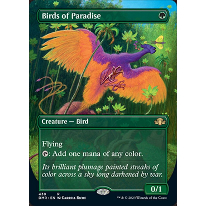 Birds of Paradise (Borderless Alternate Art) [Dominaria Remastered]