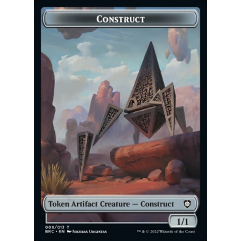 Construct (008) // Phyrexian Myr Double-Sided Token [The Brothers' War Commander Tokens]