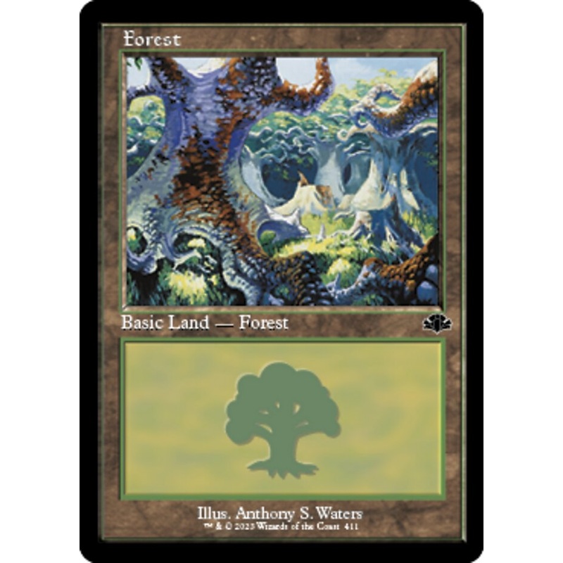 Forest (411) (Retro) [Dominaria Remastered]