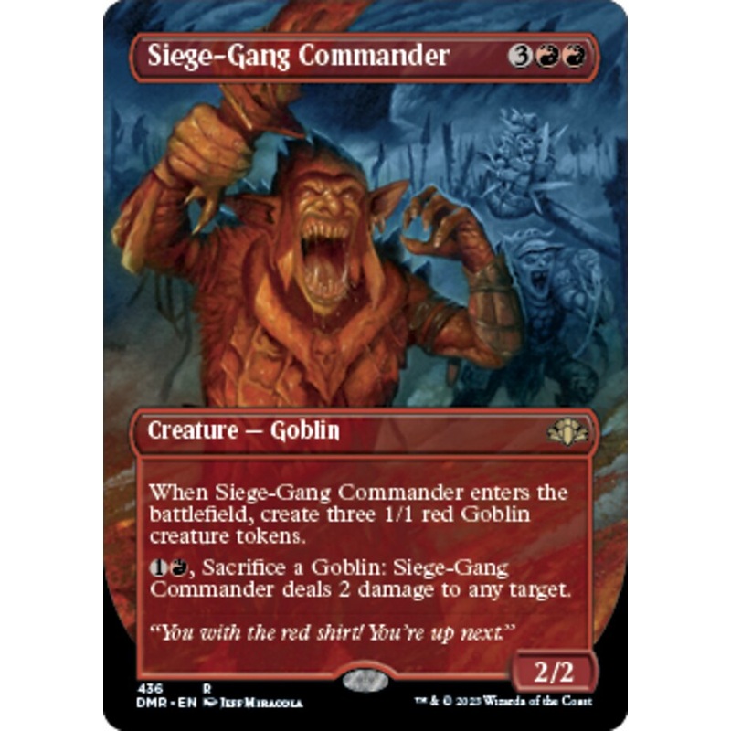 Siege-Gang Commander (Borderless Alternate Art) [Dominaria Remastered]
