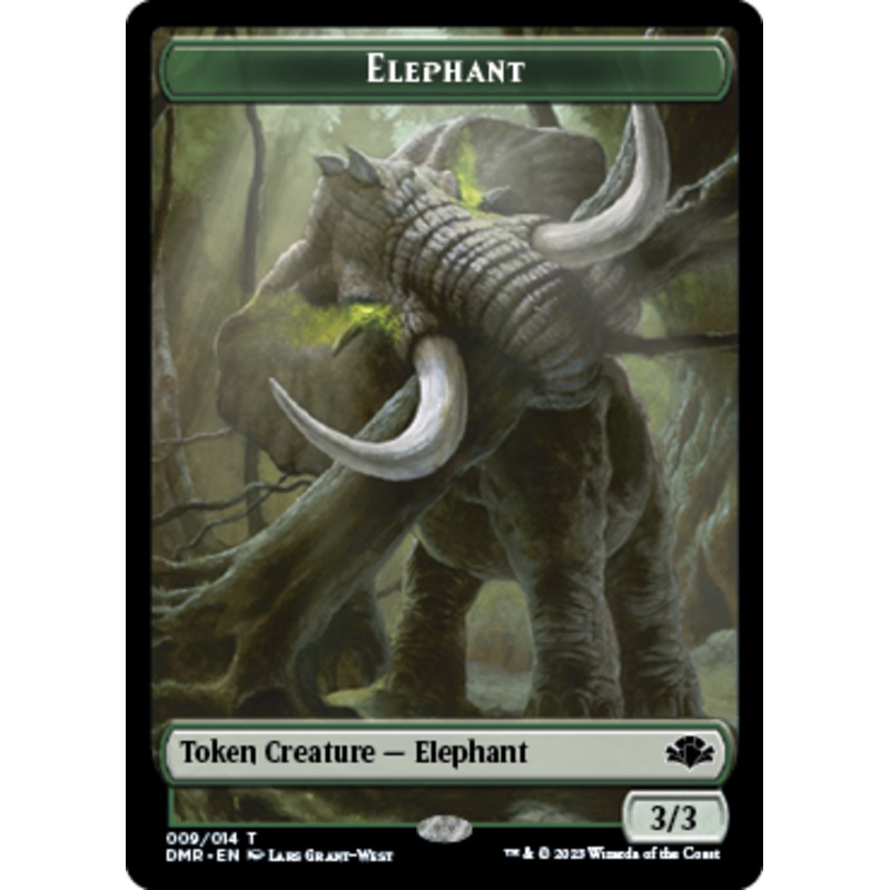 Elephant // Construct Double-Sided Token [Dominaria Remastered Tokens]