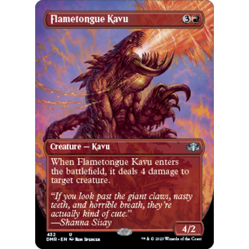Flametongue Kavu (Borderless Alternate Art) [Dominaria Remastered]